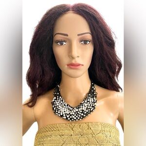 Zara Jewel appliqué collar necklace-black anthracite